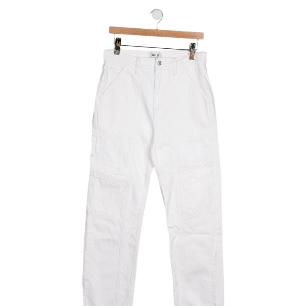 Agolde White Women's Cargo Jeans with Utility Pockets